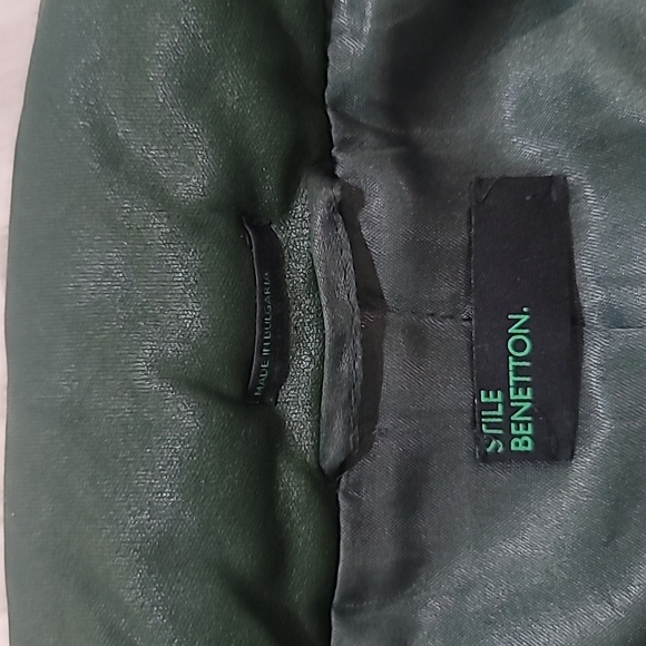 🇧🇫🇧🇬Benetton Quilted 2 Way Zipper Jacket Forest Green Womens XS - Picture 8 of 12